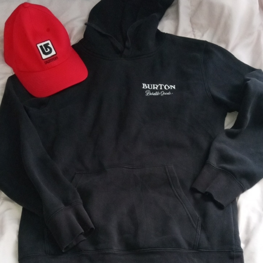 Burton Black Durable Goods Hoodie With Bonus Burton Hat